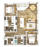 The Carolinian Apartments in Wilson, North Carolina Two Bedroom Floor Plan
