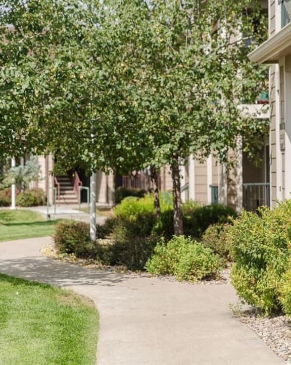 Reflections Apartments Exterior and Sidewalk