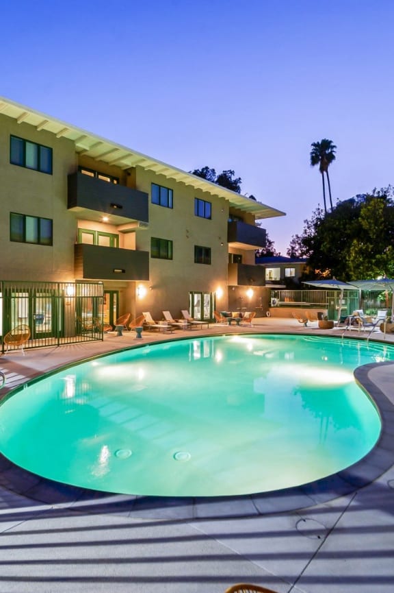 night pool at Chase Knolls, Sherman Oaks, California