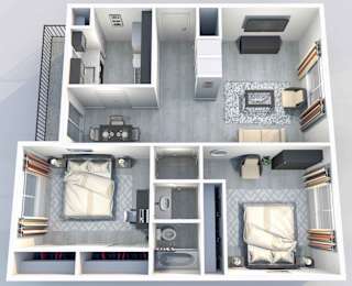 B2 | 2 BED / 1 BATH | 746 SQ FT at Aero White Rock, Dallas, TX