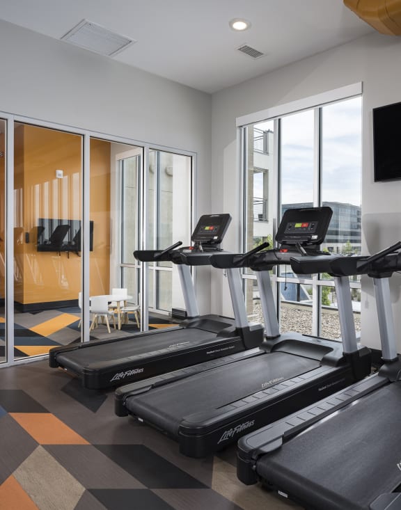Fitness Center with Treadmills at Parc View Apartments & Townhomes