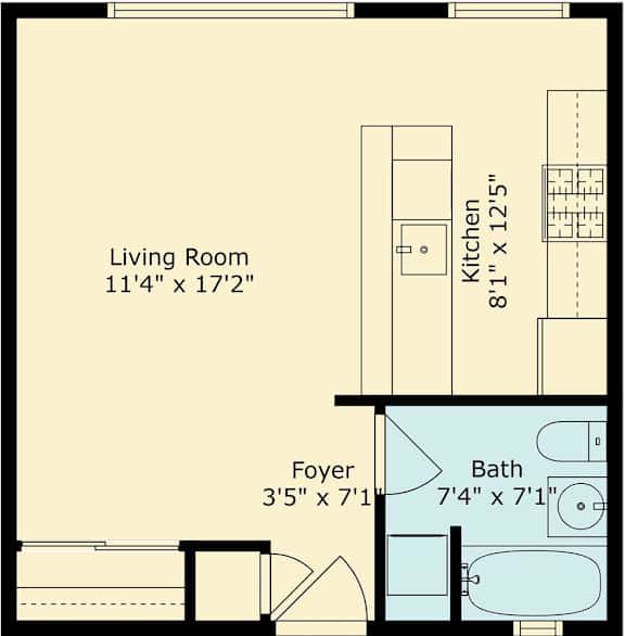 A floor plan for a living space at 1403 Floribunda Avenue, Burlingame, California.
