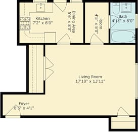 A floor plan for a unit at 838 Roble Avenue, Menlo Park, Ca 94025 is shown.