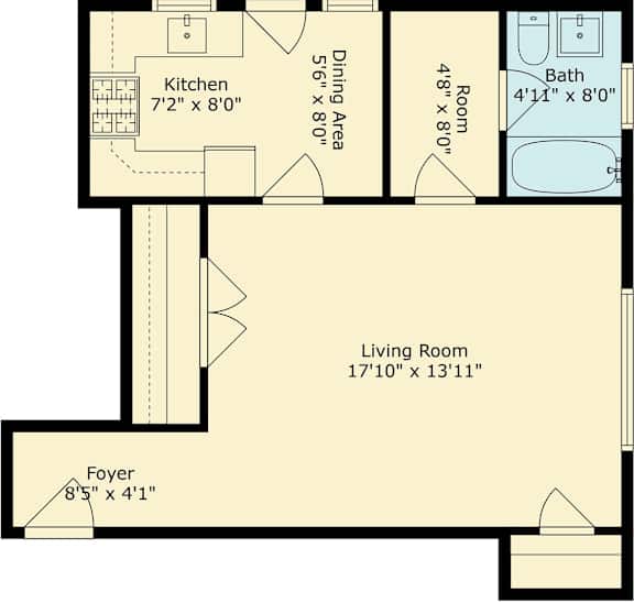 A floor plan for a unit at 838 Roble Avenue, Menlo Park, Ca 94025 is shown.