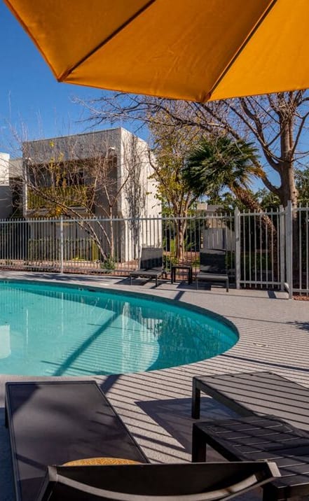 the swimming pool at the apartments for rent