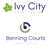the logos of the ivy city apartments and benning courts apartments logos