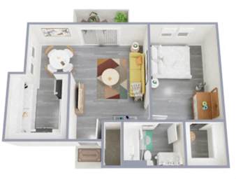 1 Bed Floorplan at Homestead Chandler, Chandler, Arizona