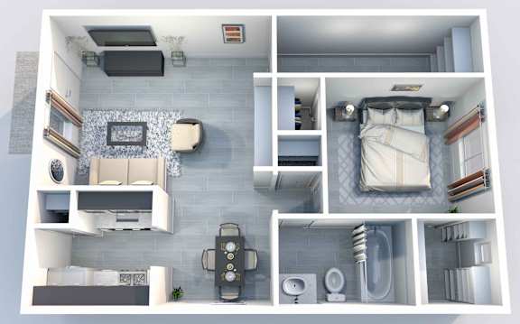 A5 | 1 BED / 1 BATH | 689 SQ FT at Aero White Rock, Dallas, TX, 75238