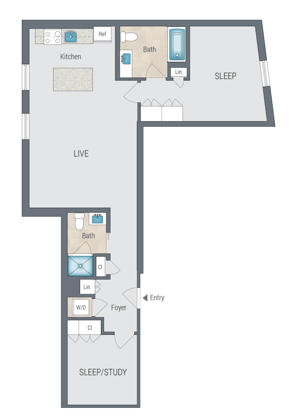 C2 Floor Plan at Reed Row, Washington, DC