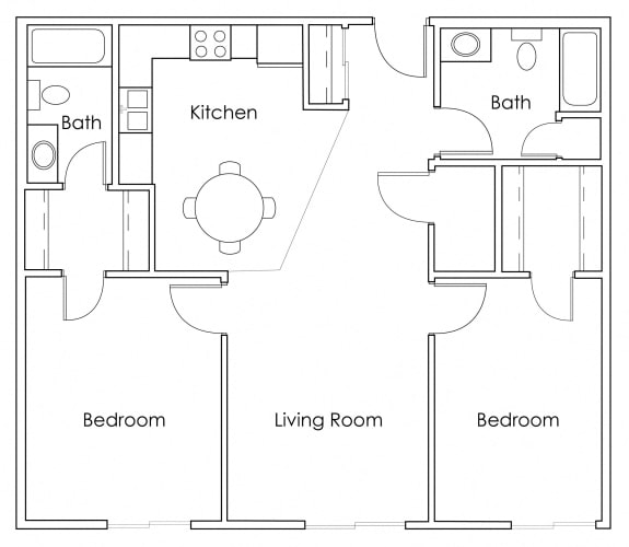Floor Plan  2 Bedroom 2 Bathroom