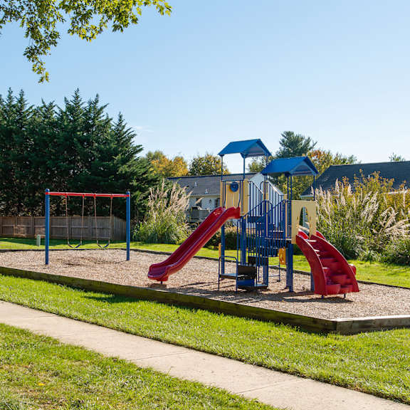 Playground with red slide at Middletown Valley, Middletown