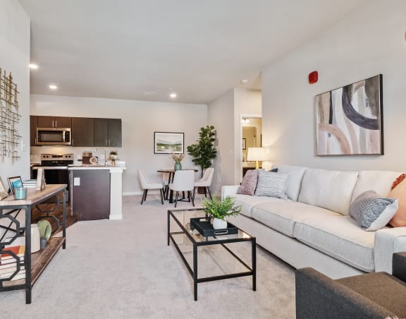 living room with a sofa  at Aventura at Wentzville, Wentzville, MO, 63385