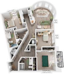 Sonoma Floorplan | 1,538 Sq. Ft. at Flats at West Broad Village, Virginia