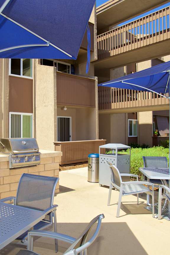 Courtyard BBQ at Pacific Bay Club Apartments, San Diego, CA