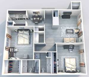 B4 | 2 BED / 2 BATH | 847 SQ FT at Aero White Rock, Dallas, 75238
