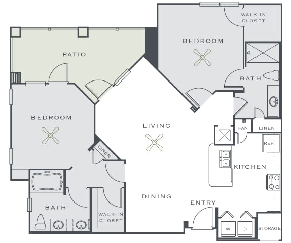 Corbin Greens Apartments - B3 - 2 bedrooms and 2 bath