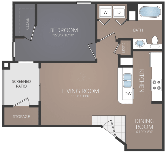 A1 Floor Plan at Promenade at Carillon, St. Petersburg, FL