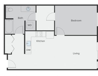 Sparc Apartments 1x1 Building A and D Floor Plan