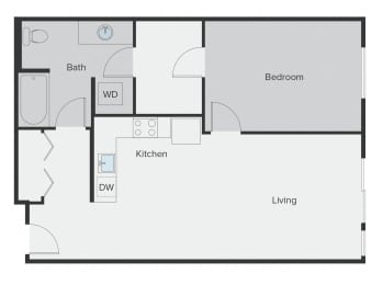 Sparc Apartments 1x1 Building A and D Floor Plan