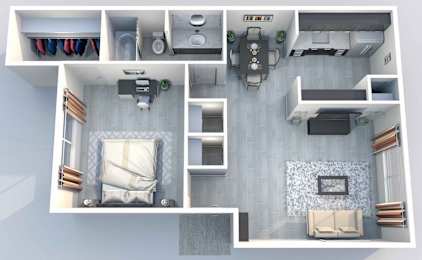 A7 | 1 BED / 1 BATH | 752 SQ FT at Aero White Rock, Dallas, TX, 75238