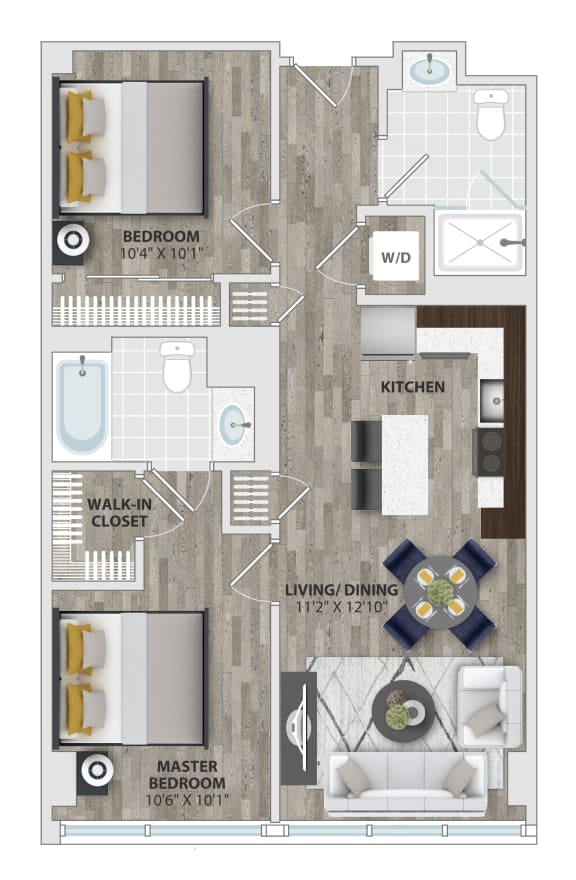 Jb23 Floor Plan at 1405 Point, Baltimore