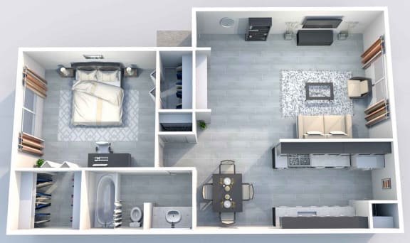 A3 | 1 BED / 1 BATH | 641 SQ FT at Aero White Rock, Dallas, TX
