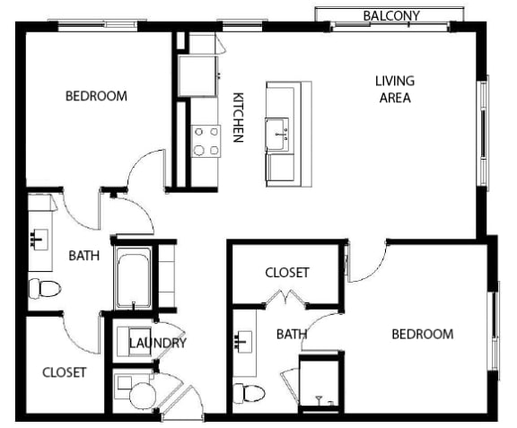 Axio at Carillon - B1- 2 Bedroom - 2 Bath - 2D