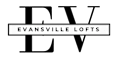A logo with the text "EV" and "EVANSVILLE LOFTS" below it.