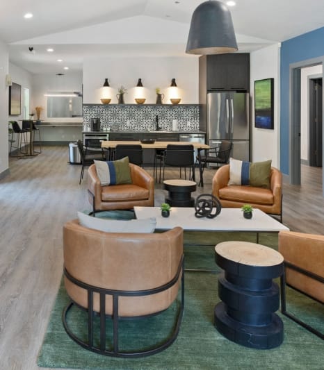 Alvista 23 Apartment Homes Clubhouse Lounge with Fireplace