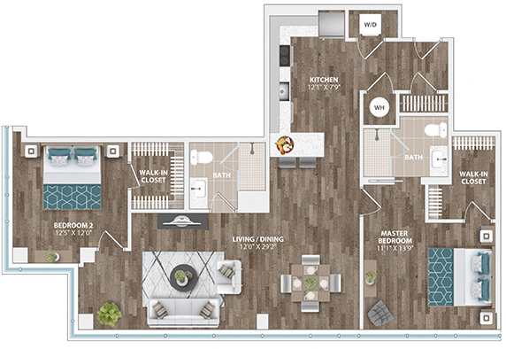 B12D Floor Plan at Sinclaire on Seminary, Virginia, 22311