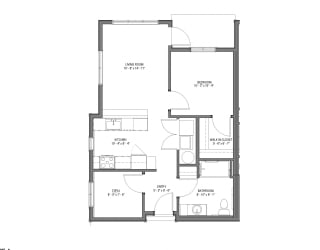 Floor Plan 1-Bedroom Den