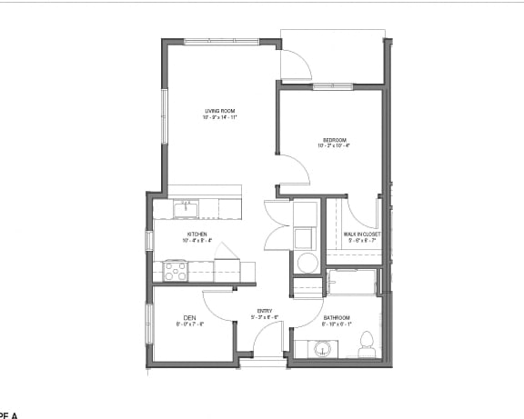 Floor Plan  1-Bedroom Den