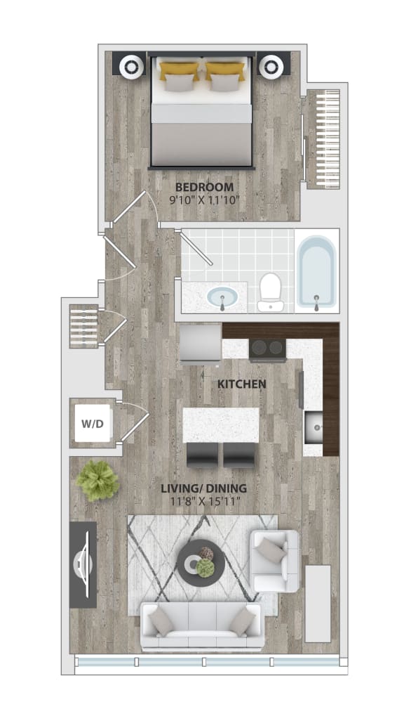 Jb13 Floor Plan at 1405 Point, Baltimore, MD