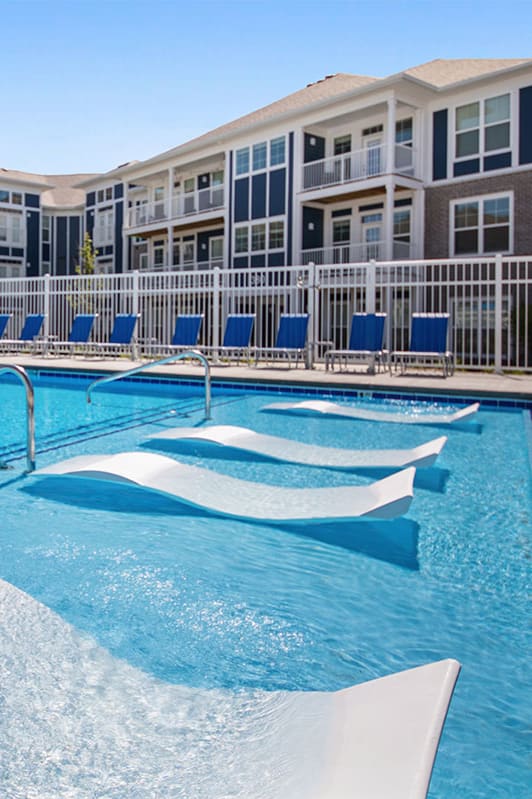 the pool at the apartments for rent