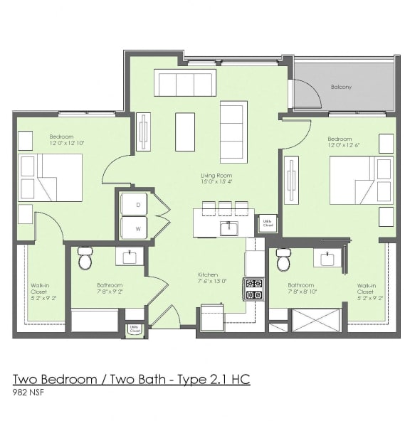 Two Bedroom Floor Plan