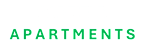 The image displays the words "GARFIELD APARTMENTS" in large, green letters.