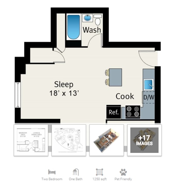 a floor plan of a house with a bedroom and a bathroom