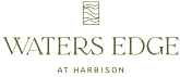 A logo with the text "Waters Edge at Harrison" is displayed.