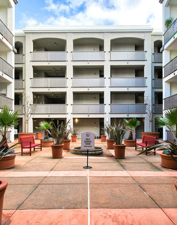 a large open space with tables and chairs