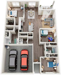 3 Bed  2 Bath Floor Plan | 1,618 Sq. Ft at Seaboard at Sidbury Station, Castle Hayne, NC, 28429