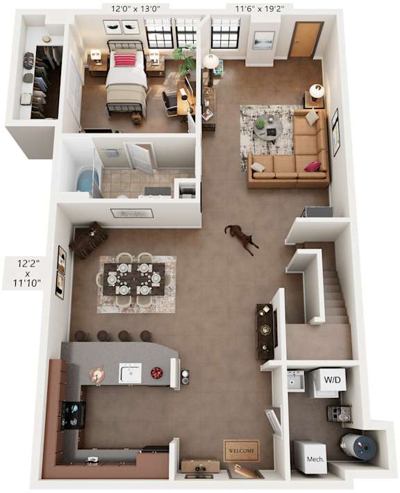3 Bed 2 Bath Floor Plan | 2,003 Sq. Ft. at Mayton Transfer Lofts in Virginia 23803