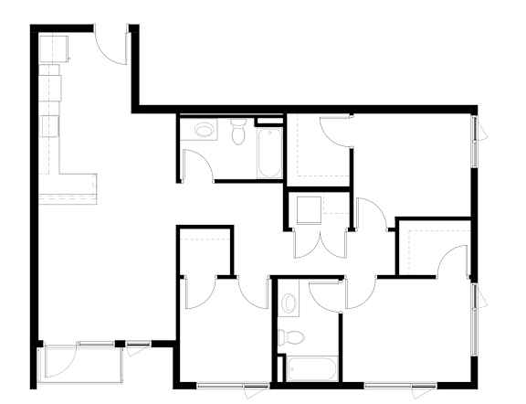 3Bedroom O Floor Plan at Victory Northgate Apartments, Seattle, 98125
