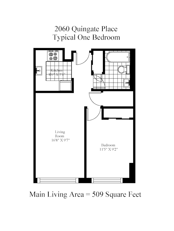 Typical One Bedroom Floor Plan