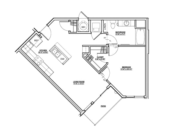 Harmony Floor plan at Cycle Apartments, Ft. Collins, CO