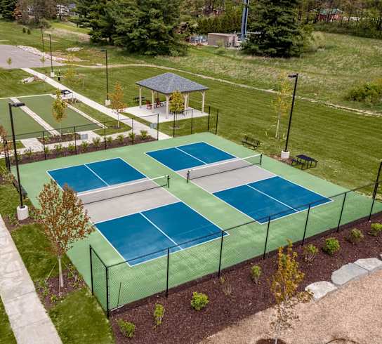 Pickle ball court at Quarry Apartments and Townhomes in DeWitt, Michigan