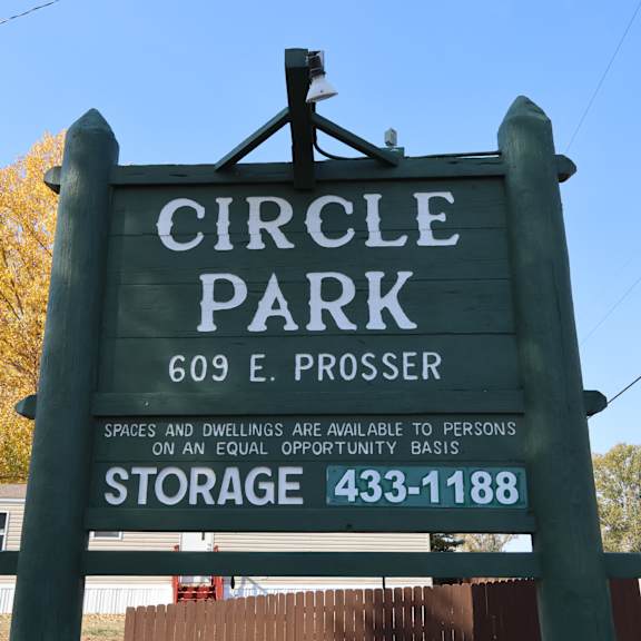 the sign for circle park in front of a house at Circle Park, Cheyenne, Wyoming
