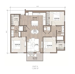 Floor Plan  Two floor plans of a residential building, labeled Unit A and Unit B, with dimensions and room descriptions.