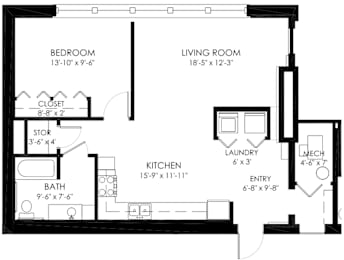  Floor Plan 1 Bedroom