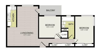 The Broadview Apartments 2A Floor Plan