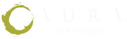 a logo for urban uptown with a green circle on a black background